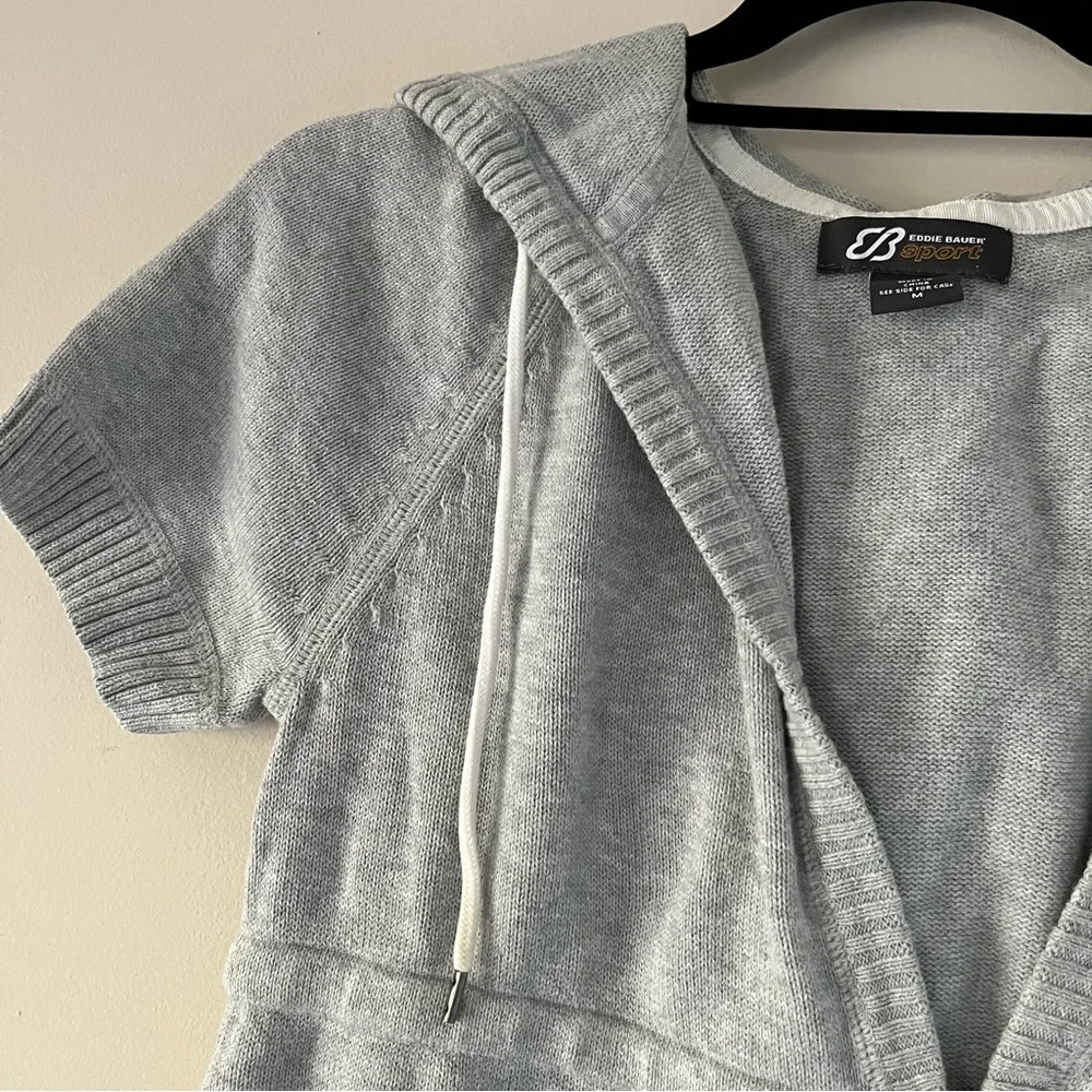 Eddie Bauer Sport Short Sleeve Hooded Cotton Sweater - Picture 2 of 9